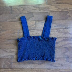 Urban Outfitters Blue Smocked Tank Top